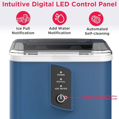 Image of FRIGIDAIRE Compact Countertop Ice Maker Machine, Produces 26 lb of Bullet Ice per Day, Blue