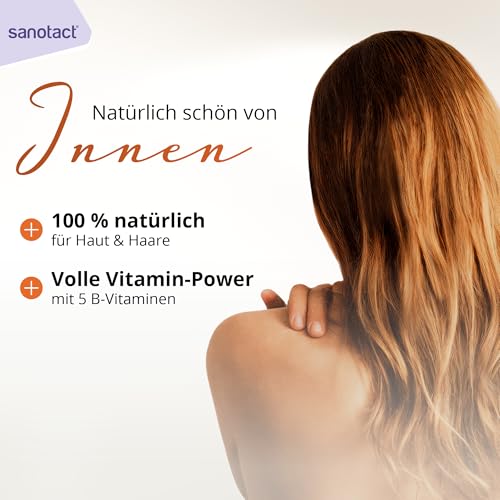 sanotact Bierhefe Tabletten 400 Tabletten • 100% natürliche Bierhefe vegan • Mit Biotin für schöne Haare & gesunde Haut • 6 B-Vitaminen • Auch für Hunde geeignet • Hefetabletten