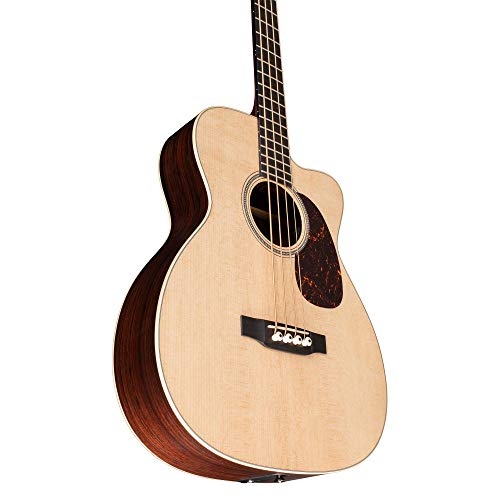 Martin Guitar Bc-16E With Gig Bag, Acoustic-Electric Bass Guitar, Sitka Spruce And East Indian Rosewood Construction, Gloss-Top Finish, M-14 Fret, And Low Oval Neck Shape #TOP2