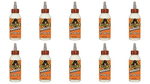Image of Gorilla Wood Glue, 8 oz., Water Resistant PVA Wood Glue for Indoor & Outdoor Projects, Fast Clamp, Natural Color, Paintable & Sandable (Pack of 12)