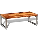 Material: Tischplatte aus Sheesham Massivholz + Beine aus Stahl