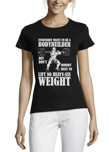 T-shirt musculation femme coton noir pour le sport et le quotidien