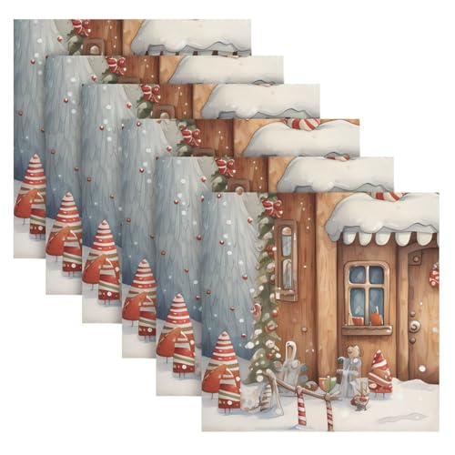 Servilletas de Tela Navideñas Pack x6 Polyester 20x20 in miniatura 2