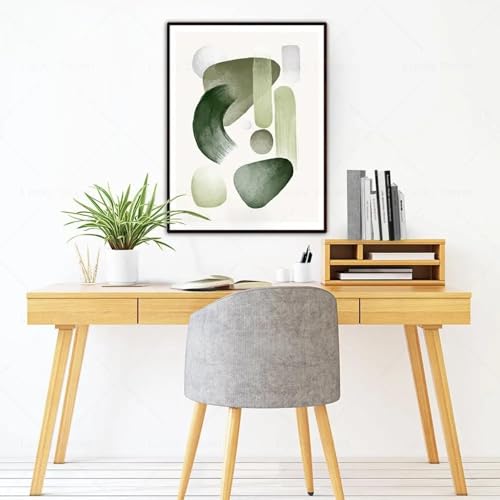 Affiche géométrique abstraite verte image murale deco salon moderne 35x50 - 2