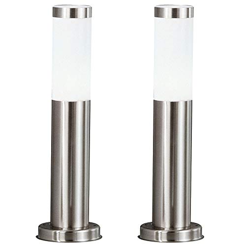 2er-Set Außenbereich Steh Lampe IP44 Beleuchtung Garten Leuchte Edelstahl modern
