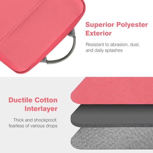 Image of Dadanism 9-11 Inch Tablet Sleeve Bag Carrying Case with Shoulder Strap for iPad (A16) 11 inch, iPad 10th Gen 10.9 inch, iPad Air M4 /Pro M5 11 inch, iPad 9 /8 /7th 10.2 inch, Galaxy Tab A11+ Plus 11 inch, Watermelon Pink