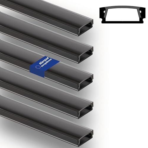 INNOVATE Profilé en aluminium pour bande LED Montage en surface MINI 12 [2 m – 2000 mm x 17 mm x 7 mm Largeur max. 12 mm] Éclairage LED pour cuisine, salon, chambre à coucher