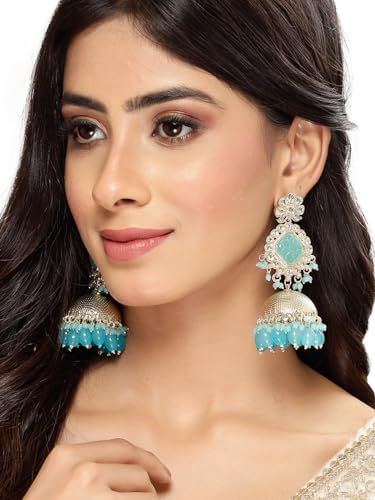 Classical Kundan Studded Jhumka Earrings For Women