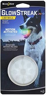 Nite Ize GlowStreak LED Dog Ball, Bounce-Activated Light Up Dog Ball, Replaceable Batteries