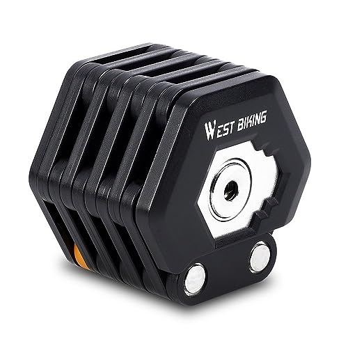 Cadeado Dobrável WEST BIKING para Bicicleta com Código de Chave Multi-bloqueio