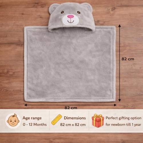 Image of BRANDONN Baby Blanket Newborn Combo Gift Pack of Swaddle Wrapper & Baby Bath Towel, 0-9 Months, Length 68 cm x Width 68 cm, Pack of 2 Pcs.