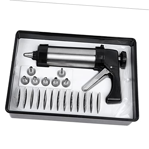 ABOOFAN 21 Pcs Cookie Press Kit with Comfort Grip Food Grade Cookie Maker Including Disks Icing Tips for Decorating Cakes Cupcakes Easy to Clean Use