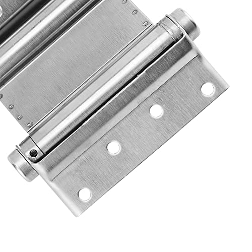 Zeonhei 4 Pack 4 Inch Double Action Spring Hinge, Stainless Steel Swing Door Hinge With Screws And Adjusting Pin,Self Closing Door Hinges For Cafe Saloon Pub Swinging Doors, Silver #TOP4
