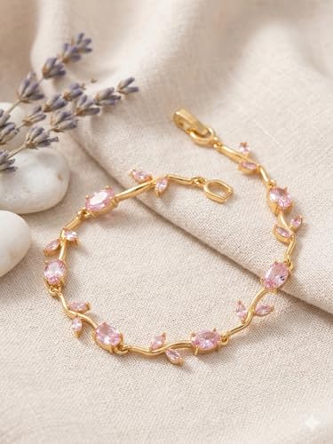 Image of Tulip Bracelet For Women | Anti Tarnish Floral Charm Bracelet For Women & Girls | Stainless Steel Tulip Bracelet | Stylish Party Daily Wear Accessory