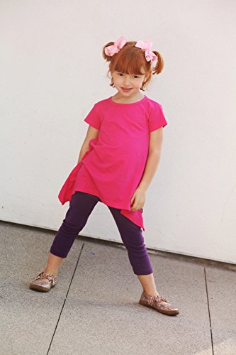 City Threads Girls' Shark Bite Short Sleeve Tunic Top Blouse Shirt Stylish Modern All Cotton for Sensitive Skins SPD Sensory Friendly, White, 104