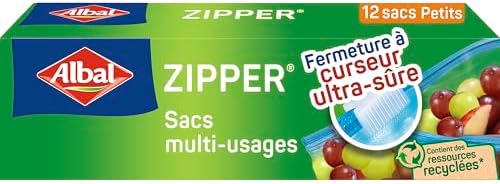 Albal - 12 Sacs multi-usages Zipper - Petit Modèle 1L - Pour cons...