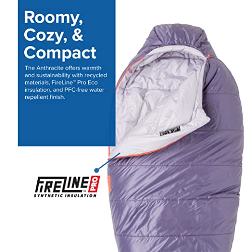 Bolsa de dormir Big Agnes Anthracite para mujer, forma momia, temperatura 20 grados, talla regular miniatura 2