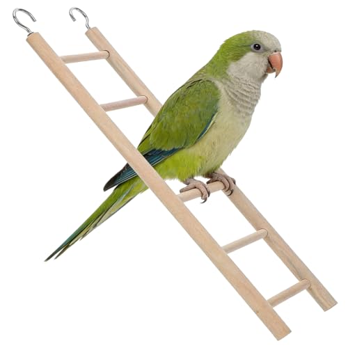 iplusmile Vogelleiter Holz 6 Sprossen - Naturholz Klettergerüst für Wellensittiche, Kanarienvögel & Nymphensittiche - Vogelkäfig Zubehör Spielzeug & Sitzstange für Kleintiere (28x7cm)
