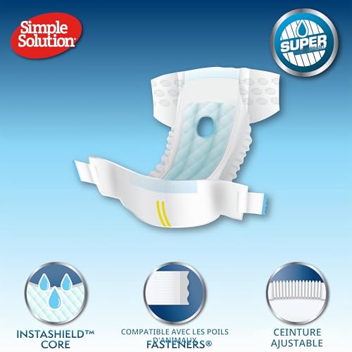 Simple Solution Couches jetables pour Chiens Femelles, Super absorbantes et Anti-fuites avec indicateur d'humidité en Cas d'excitation urinaire, d'incontinence ou de en Chaleur - Pack de 12 – vue 3