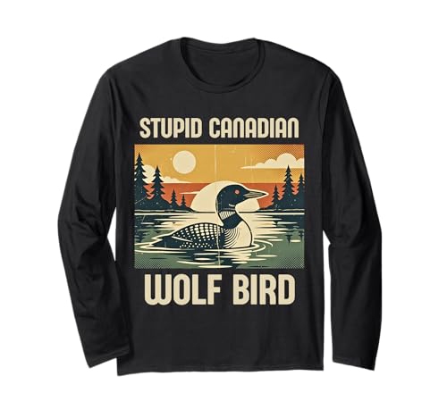 Retro Funny Sarcastic Animal Stupid Canadian Wolf Bird Loon ����T�V���c