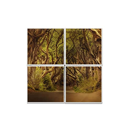 Carreaux céramique forêt tortueuse décoratifs 20x20cm lot de 4