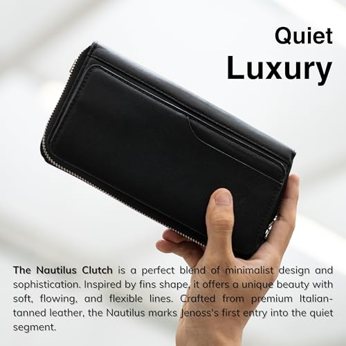 Jenoss Long Bifold Wallet For Men, Full Grain Leather With Hand, Minimalist Wallet for Men, Secure Leather Smart RFID Blocking Pocket Wallet , Slim Bifold Wallet, Long Wallet for Casual or Office2