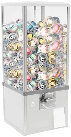 Commercial Candy Vending Machine - 4-Quarter Toy Dispenser with Key Lock, 250-Capacity Capsule Vendor for Arcades & Stores, Fun 1.77-1.97in Toys (Yellow)