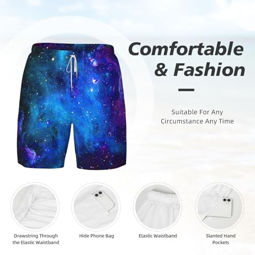 Short de bain pour homme à séchage rapide imprimé galaxie - 5