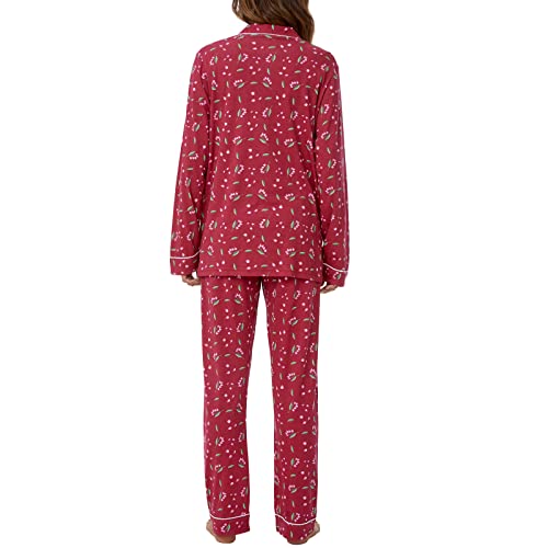 Image of Tugege Pajamas Set Long Sleeve Sleepwear Womens Button Down Nightwear Pj Sets