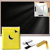 ALMEKAQUZ 5-Piece Set Blackout Shades, DIY Portable Blackout Curtains can be cut,100% Blinds for Windows for Home, Office and Travel (1.45×1m)