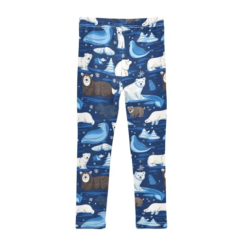 Animals Girls' Leggings Toddler Doodles Blue Kids Yoga Pants Dance Active Tights 4T2