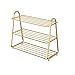 etagere chaussure Organisateur de stockage de tablette de chaussures, rack de chaussures empilable 3/4 / 5 niveaux, porte-chaussures en métal doré for armoire, entrée, salle de boue, chambre à coucher