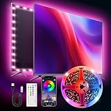 TK99SW LED TV Lights,16.4ft Smart RGB Strip for 45-75 Inch TVs, Music Sync Bluetooth App & Remote Control, USB-Powered LED Lights for Gaming, Bedroom, PC, Home Theater