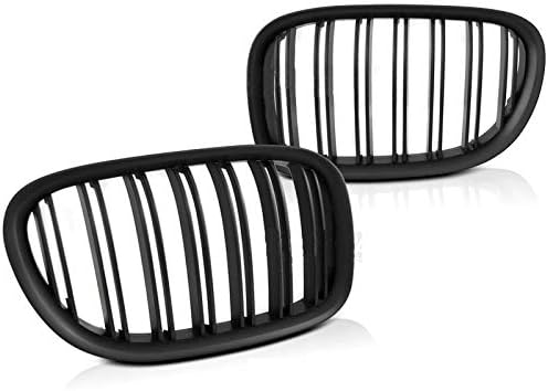 Front Grill Compatible with BMW F01 2009 2010 2011 2012 RS-170 Front Central Sport GrillReplacement Kidney Grille Grill Black Matt Double Bar