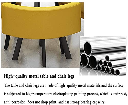 Aciyd Round Coffee Table And Chair Set Space-Saving Conference Table Office Furniture, Hotel Guest Reception Table Business Meetings Room Simple 1 Table And 4 Chairs (Color : Black) #TOP3