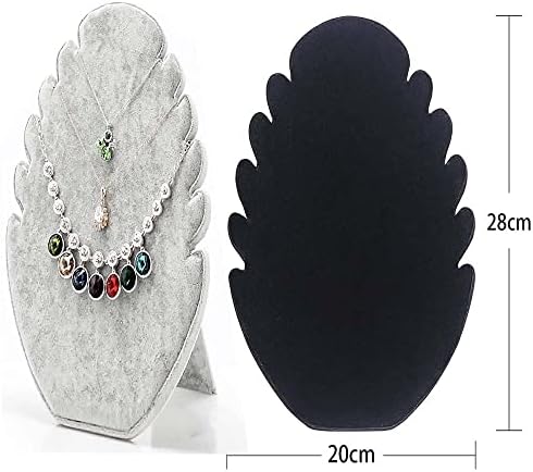 xutong 2 Pieces Necklace Display Stand with 5 Chain Slots for Hanging Necklace Jewelry Organizer Holder Velvet