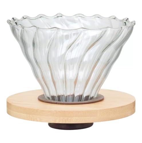 Coador de Café Passador de Café Formato V60 02 Com Base De Bambu