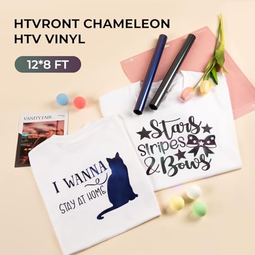 Image of HTVRONT Chameleon HTV Heat Transfer Vinyl - 12 inch x 8ft Bronze Turns Purple HTV for Shirts, Iron on Vinyl for All Cutting Machine - Easy to Cut & Weed for Heat Transfer Design
