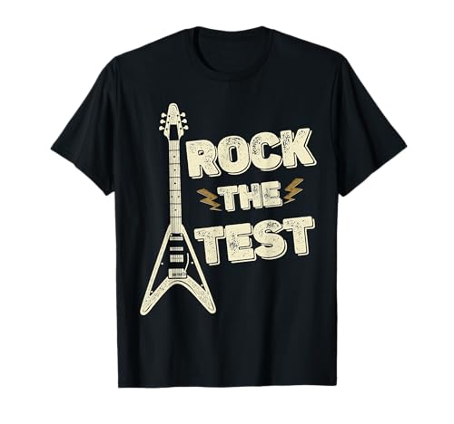 Rock The Test Guitar Testing Day Teacher Test Day Teacher T-Shirt