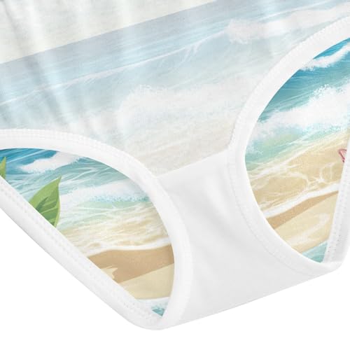 Toddler Girl Briefs, Beach Palm Trees Girls Underwear Cotton, 2T–8 Years4