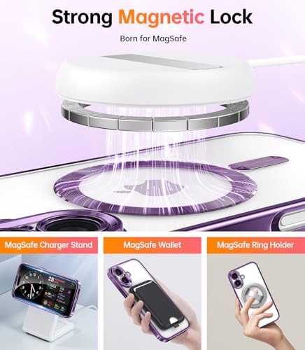 Coque iPhone 16 Plus violette anti-rayure avec double protection d'écran intégrée