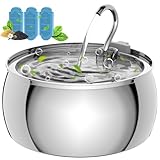 Picture of Stainless Steel Cat Water Fountain: 1.06 Gal Large Capacity Cat Fountain for Drinking - Ideal for Multiple Pets, Ultra Quiet Pump and Dishwasher Safe, Comes with 3 Replacement Filters