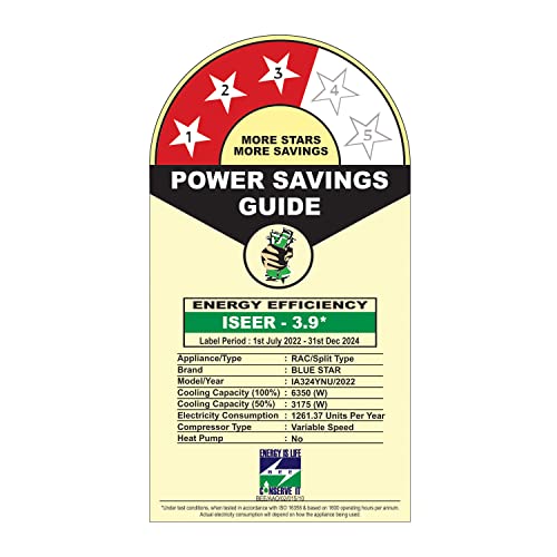 Image of Blue Star 2 Ton 3 Star Convertible 4 in 1 Cooling Inverter Split AC (Copper, Smart Ready, Auto Defrost, Multi Sensors,Stabalizer Free Operations, Dust Filters, Blue Fins, 2023 Model, IA324YNU, White)