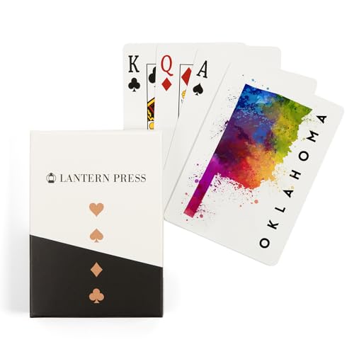 Lantern Press Baraja de Poker Acuarela Oklahoma 52 Cartas