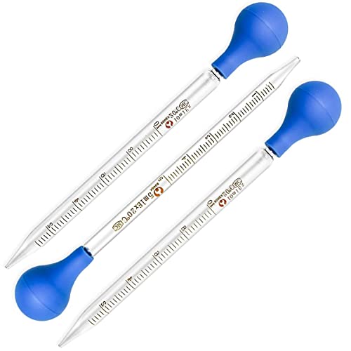 Hoaoh Glass Pipettes Set 2X10Ml+5Ml Glass Graduated Pipettes Dropper With Big Rubber Cap Dropping Lab Pipette Transfer For Liquid Essential Oil #TOP2