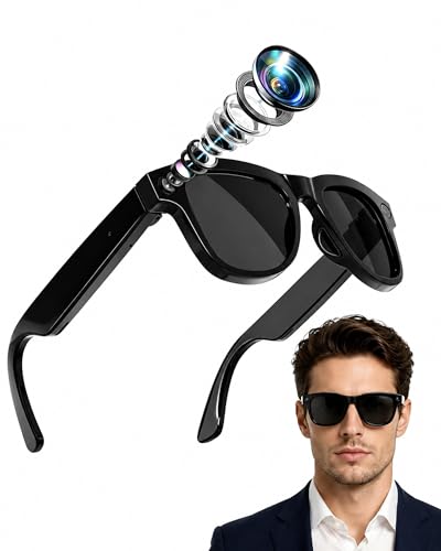 Coucur AI smart glasses with camera, 4K, black lens
