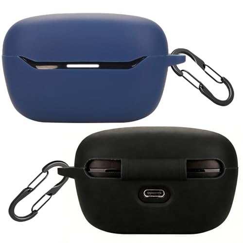 2-Pack Silicone Protective Cover for JBL Endurance Race 2 Charging Case with 2 Keychain, Shockproof Scratch-Resistant Protective Kit, Black & Blue by easyBee - Used condition - US$8.09