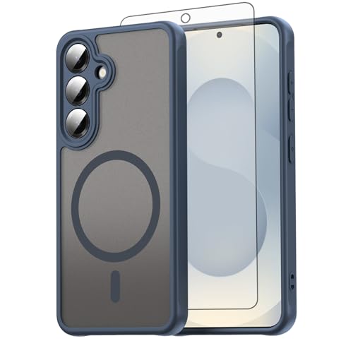 Coque Samsung Galaxy S25 MagSafe Asuwish bleu mat