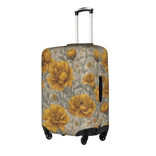 Many Golden Flowers Tsa Approved Luggage Cover For 18-32 Inch Suitcases Scratch-Resistant Stretch Luggage Cover2