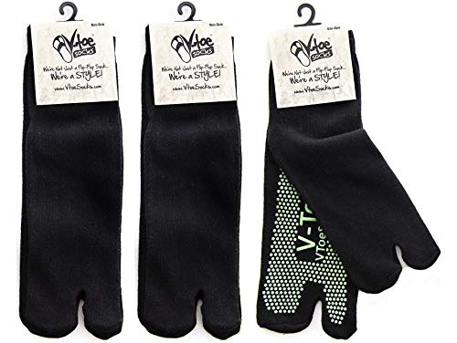V-Toe Non-Slip Flip-Flop Socks - Tabi Split Toe Socks for Men & Women Size - Women's Toes Separated Yoga Socks3
